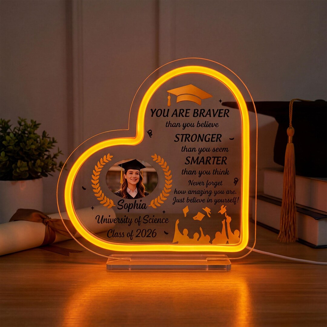 Custom Graduation Neon Sign With Acrylic Base, Personalized LED Light ...
