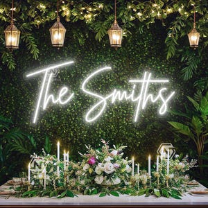 Insegna al neon personalizzata con nome per ricevimento di nozze, decorazioni murali con luci a LED personalizzate, decorazioni per matrimoni con insegne personalizzate, regalo personalizzato con luce al neon