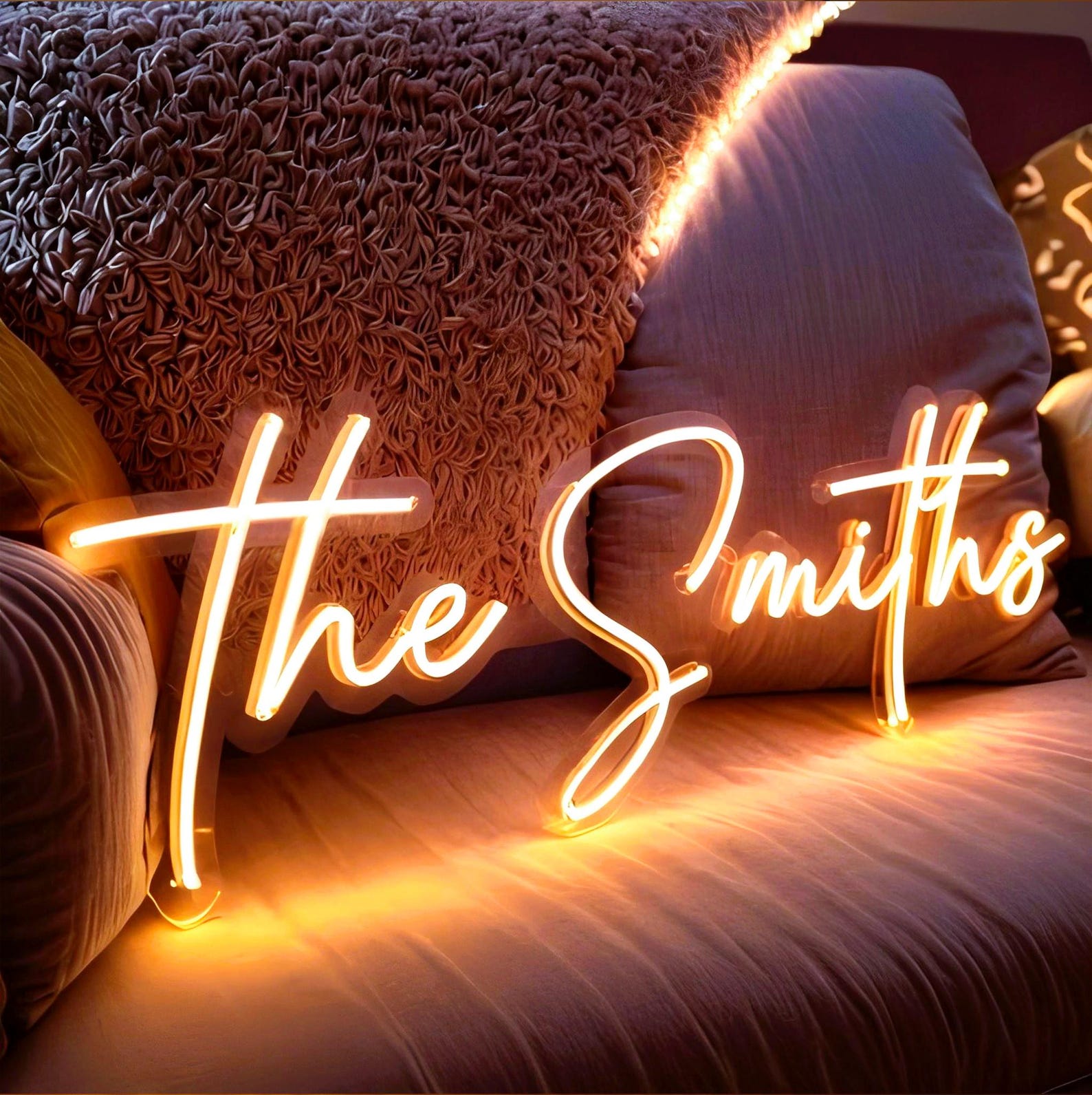 Neon Sign Custom Name, Vintage Wedding Sign, Engagement Sign Led Lights, Acrylic Wedding Sign,Family Name Sign Wall Decor,Personalized Gifts - Cut to Letter