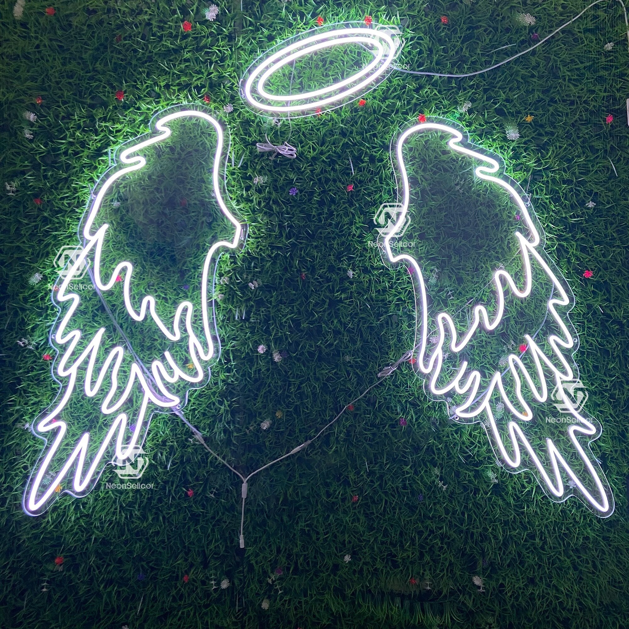 Winged Sign Angel Wings Neon Sign Custom Wall Art, Custom LED Signs Wall Decor ...
