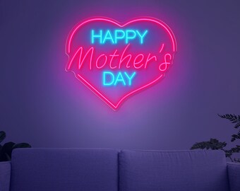 Led Sign Custom  Mothers Day gifts, Flower Neon Sign Custom Wall Decor, Neon Led Signs Custom Gift for Mom, LED Sign Personalized Gift