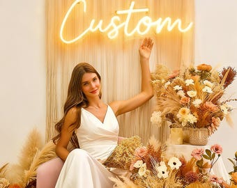 Custom Wedding Neon Sign, LED Wedding Sign with Dimmer, Battery Operated Neon Sign, Last Name Neon Sign, Bedroom Wall Decor, Valentine Gift