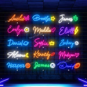 Custom Neon Name Sign Gift for Kids, Battery Led Sign Bedroom Decor, Nursery Name Sign Wall Decor,  Personalized Led Light Sign Gifts