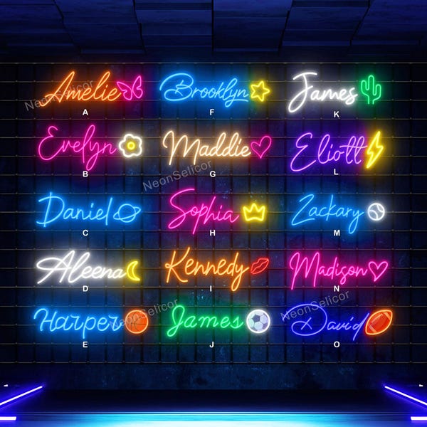 Custom Name Neon Sign Gift for Kids, Battery Led Sign Bedroom Decor, Nursery Name Signs Wall Decor,  Personalized Led Light Christmas Gifts