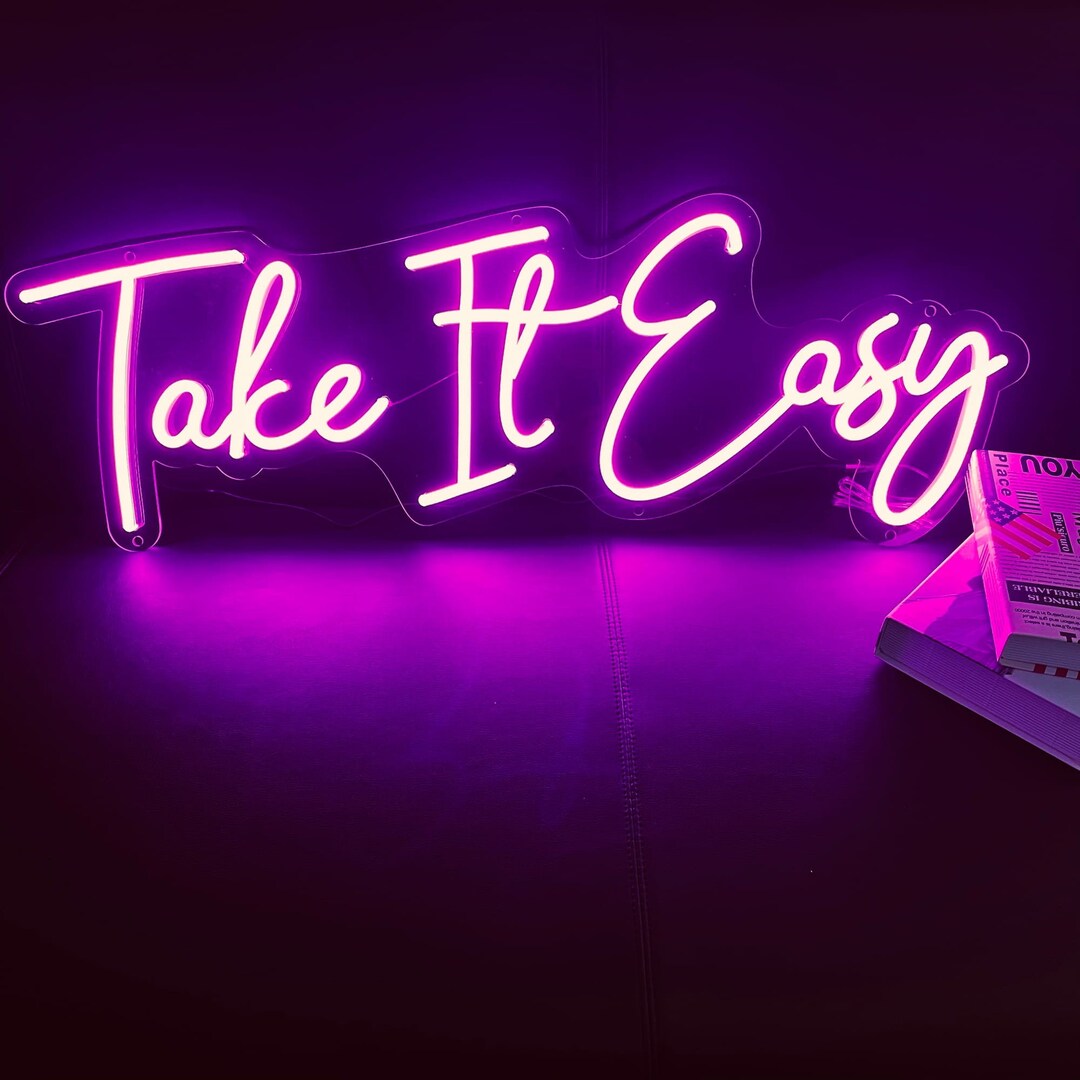 Take It Easy LED Neon Sign: Custom Party Wall Decor - Etsy