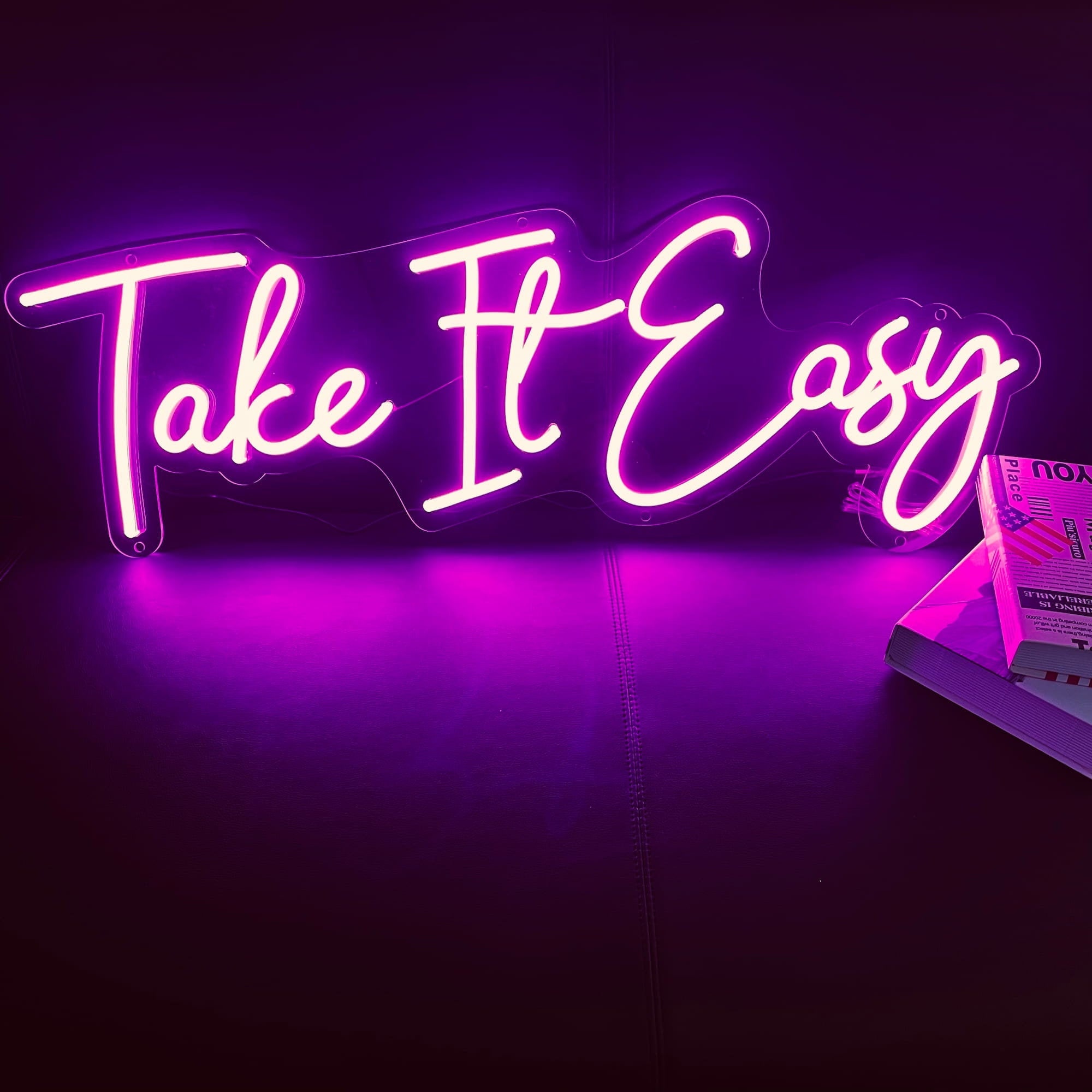 Take it Easy Neon sign Personalized Gifts, Custom Neon Sign Wall Decor, LED Neon Sign Halloween Decor, Neon Lights Party Decor