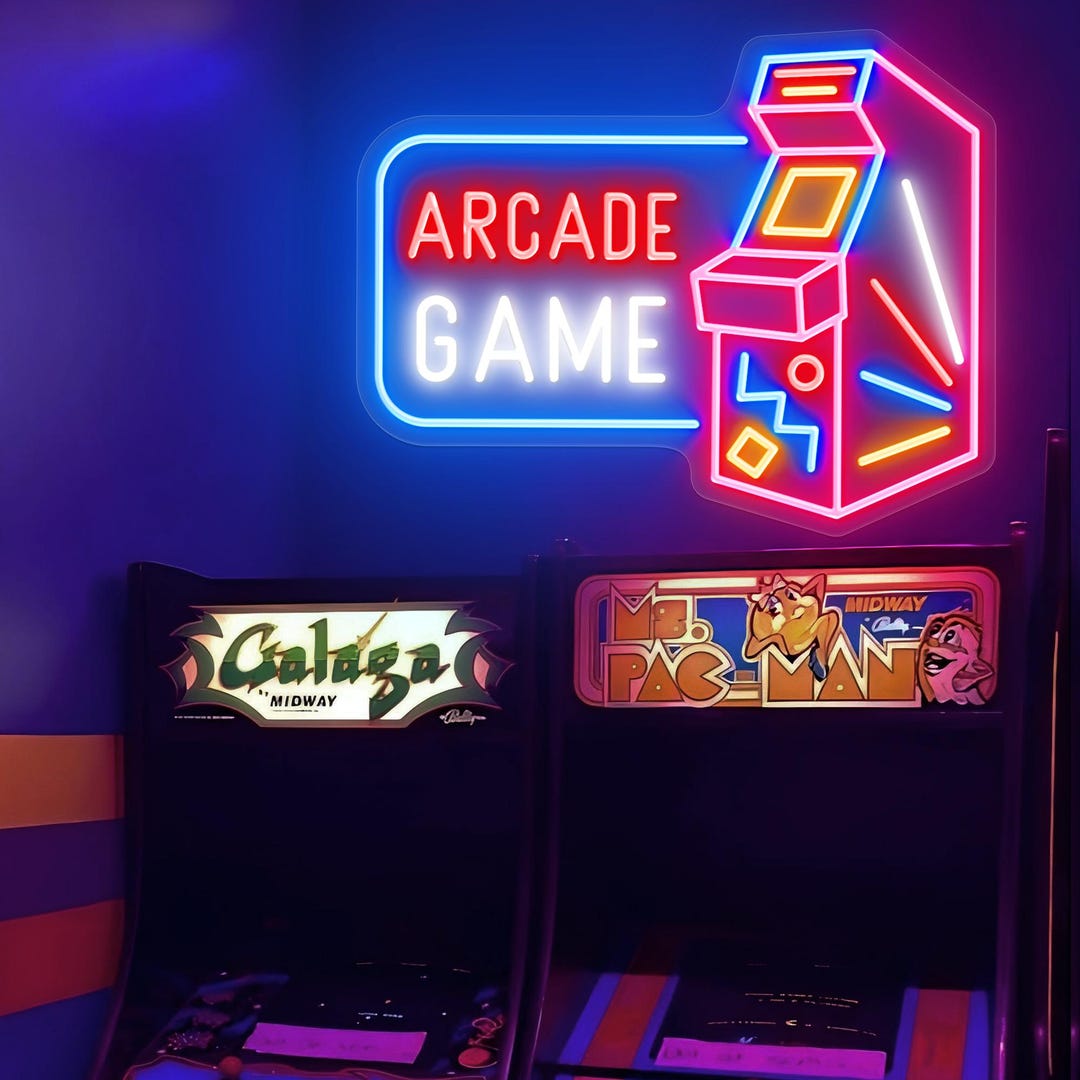 Custom Arcade Game Neon Sign: Gamer Room Decor, Personalized Man Cave ...