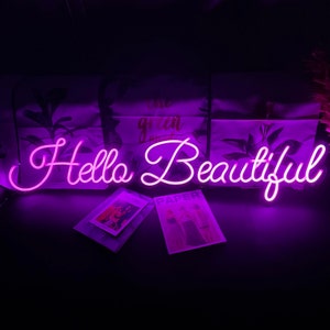 Hallo schöne Neon Schild Benutzerdefinierte Wanddekor, LED-Schild Schlafzimmer Dekor, Hochzeit Neon Schild Hochzeitsdekor, Neonlichter personalisierte Geschenke