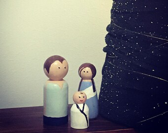 Mary, Joseph and Baby Jesus Peg Dolls