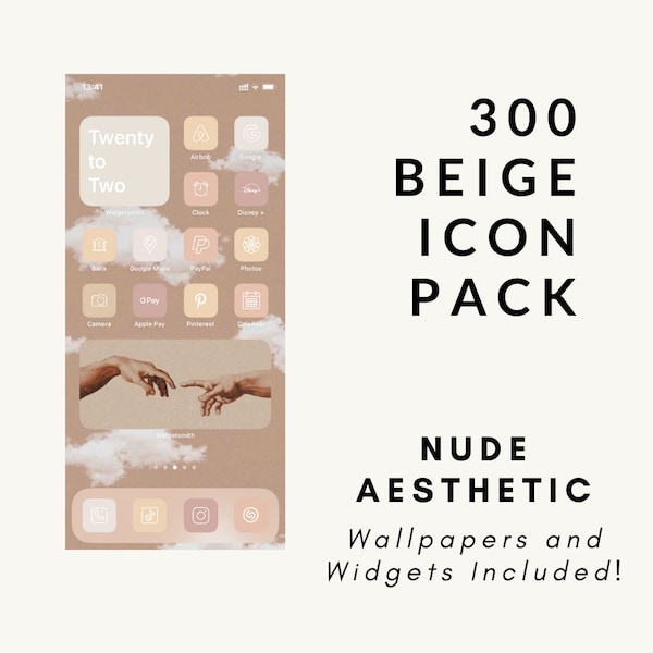 300 Beige Aesthetic App Icons, IOS 14 Homescreen| Neutral Pack | Widgets | Cute IOS Icons