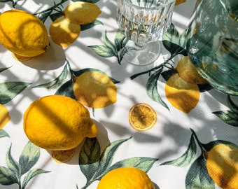 Lemon baby shower. Teflon tablecloth. Lemon decor. Table setting. Water-repellent effect retains spilled liquids on the surface.