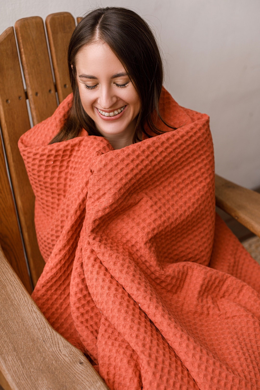 Waffle Weave Blanket Living Room Decor Cotton Blanket Waffle Etsy