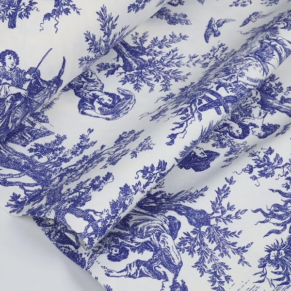 Waterdicht tafelkleed met blauwe print. Cottagecore-decor. Tafelopstelling. Teflon tafelkleed Tafelkleed voor buiten Tafelzeil tafelkleed