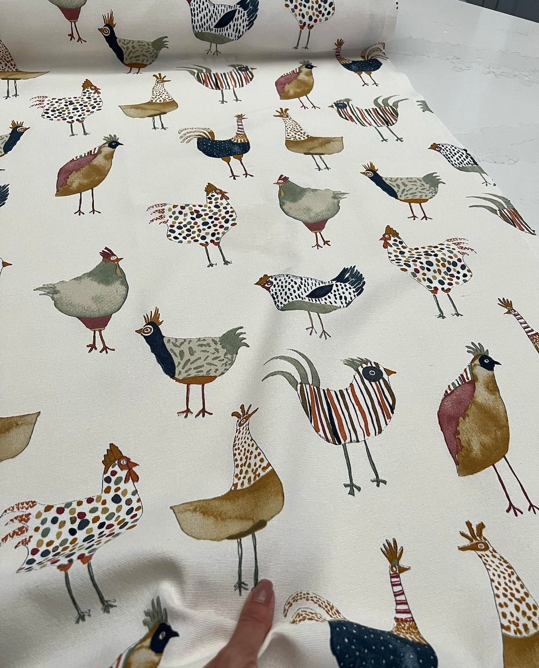 Tablecloth With Chickens. Cottagecore Decor. Table Setting. Kitchen ...