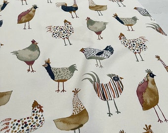 Tablecloth with chickens. Cottagecore decor. Table setting. Kitchen/patio tablecloth. Outdoor tablecloth. Custom tablecloth.Farmhouse decor.