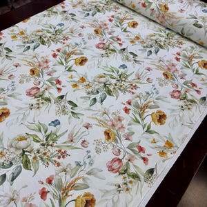 Housewarming gift Waterproof tablecloth with floral print. Cottagecore decor. Table setting. Teflon Outdoor tablecloth Oilcloth tablecloth