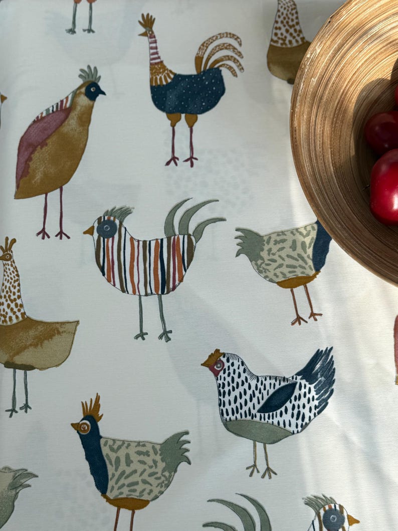 Round Oilcloth Tablecloth – Waterproof Wipe Clean Table Cover – Water-Repellent Teflon Tablecloth for Kitchen Dining, Outdoor or Patio Table image 8