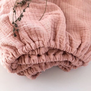 Shabby chic bedding Fitted muslin bed sheets Bed sheets Linen bed sheets dusty rose Sheets Organic sheets Bed sheets King Queen