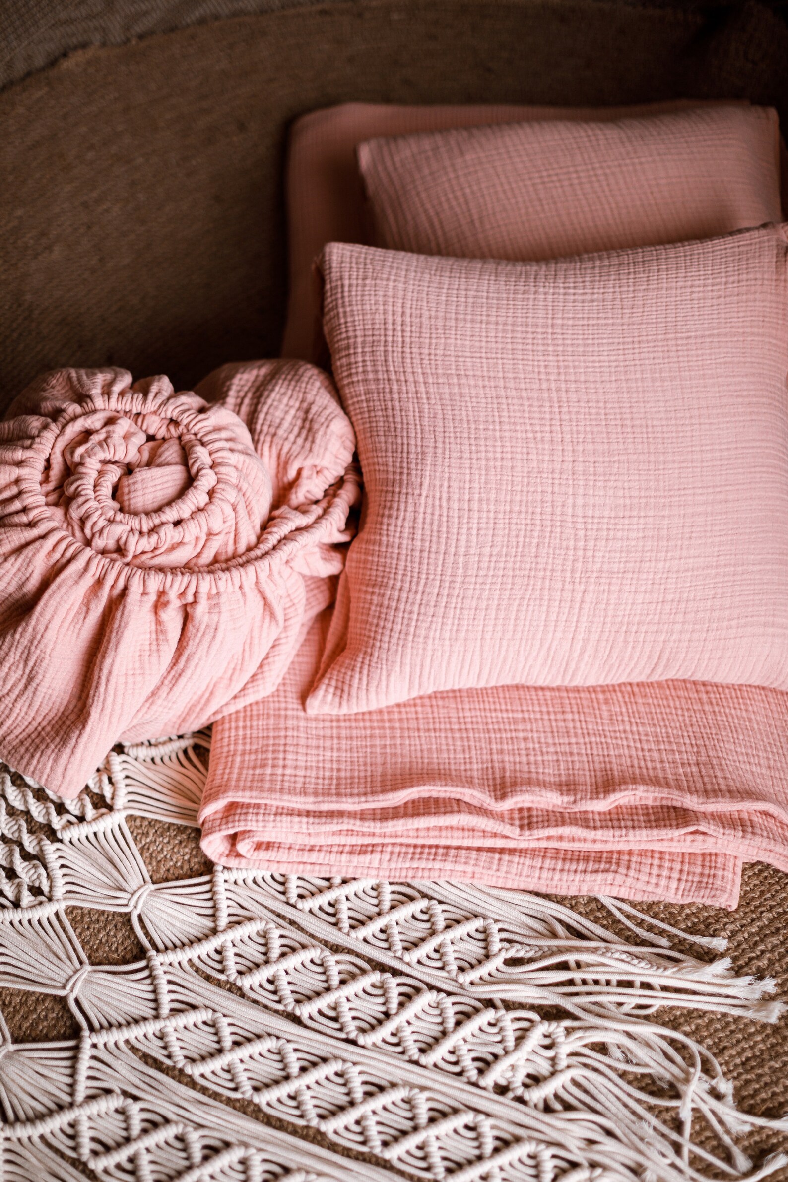 MUSLIN Bedding /muslin Duvet Cover/muslin Bedding / Dusty Pink Rose