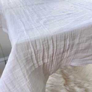 Bruiloftstafelkleed Mousseline wit tafelkleed Zacht en gezellig tafeltextiel Tafelopstelling