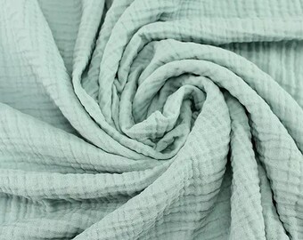 Sábana de cuna de bebé Sábana bajera de muselina Ropa de cama para bebé 4 capas MUSELINA premium orgánica ¡La sábana es muy suave y agradable al tacto! Menta