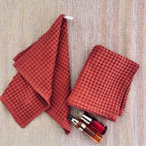 Waffle Bath Towels terracotta cotton face towel hands towel Towel set SPA Home decor gift  for home