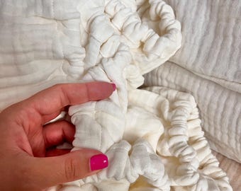 Mini draps pour lit de bébé Drap pour lit de bébé en mousseline Drap-housse pour bébé, 4 épaisseurs de mousseline de soie biologique Le drap est très doux et agréable