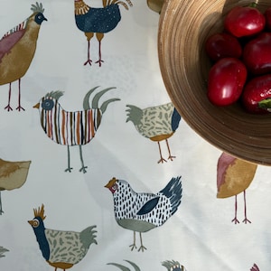 Round Oilcloth Tablecloth – Waterproof Wipe Clean Table Cover – Water-Repellent Teflon Tablecloth for Kitchen Dining, Outdoor or Patio Table image 2