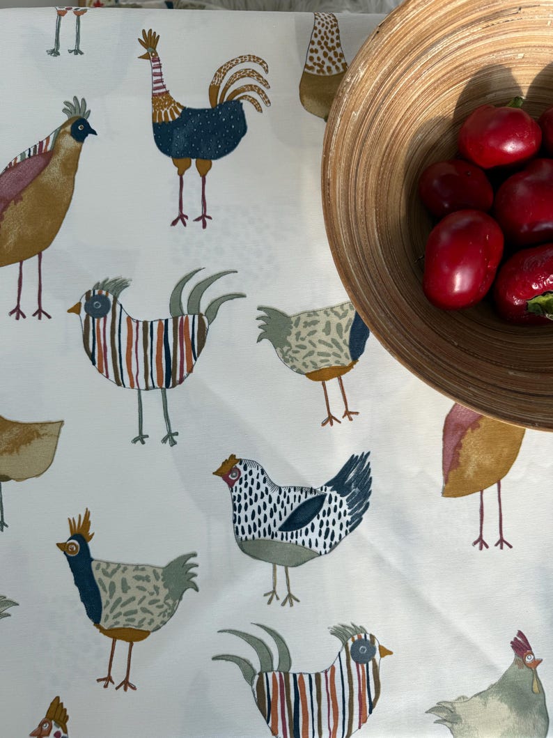Round Oilcloth Tablecloth – Waterproof Wipe Clean Table Cover – Water-Repellent Teflon Tablecloth for Kitchen Dining, Outdoor or Patio Table image 2