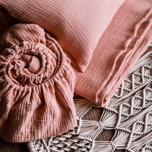 Set di biancheria da letto in mussola per il giorno di San Valentino, copripiumino, regalo per lei, regalo per il giorno di San Valentino, biancheria da letto Boho