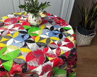 Custom table cloth Waterproof teflon tablecloth. Table setting. Oval table cover. Round tablecloth. Large tablecloth. Home decor. Kitchen.