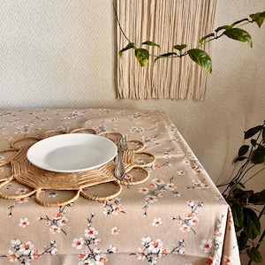 Waterproof tablecloth Cottagecore decor. This effect retains liquids on the surface. Oilcloth custom tablecloth. Teflon outdoor tablecloth.