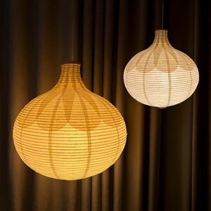 Lampada lanterna di carta di riso fatta a mano paralume giapponese lampada a sospensione unica luce da soffitto