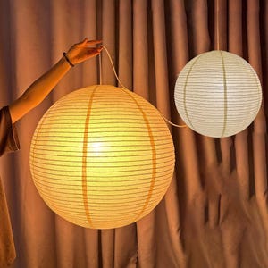 Lampada a sospensione in carta, lampada a sospensione in carta di riso, lampada da soffitto unica, grande paralume fatto a mano, arte wabi sabi, decorazione per la casa