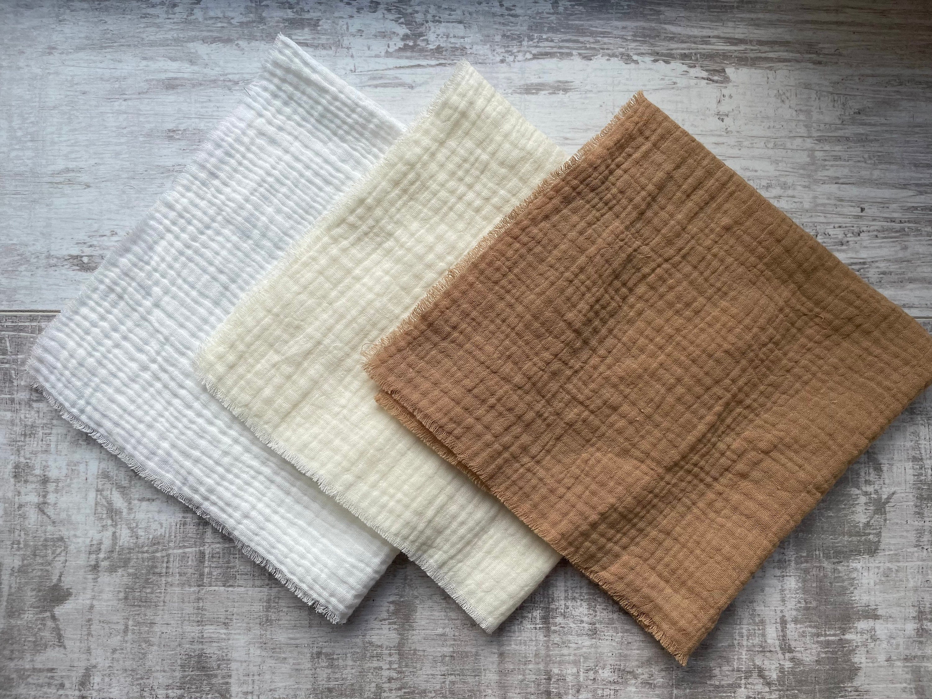 Ivory gauze napkins.Cotton napkins. Wedding napkins.Rustic Etsy