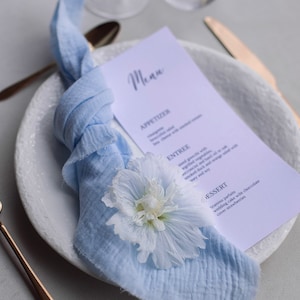Sky Blue Gauze Napkins | Gauze Napkins in 26 COLORS | Cotton Napkins | Wedding Napkins | Rustic Wedding Napkins | Rustic Table Decor |