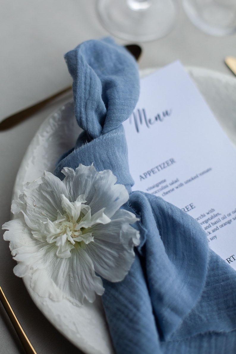 Dusty Blue Napkins.gauze Napkins.cotton Napkins. Wedding Etsy
