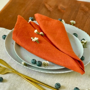 Terracotta linen Napkins, Eco Friendly Napkins, Linen Napkins, Wedding Napkins, Cloth Napkin Set, Organic Linen Napkin, Everyday Napkin. image 4