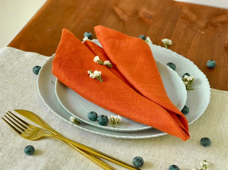 Terracotta Linen Napkins Eco Friendly Napkins Linen Napkins Etsy