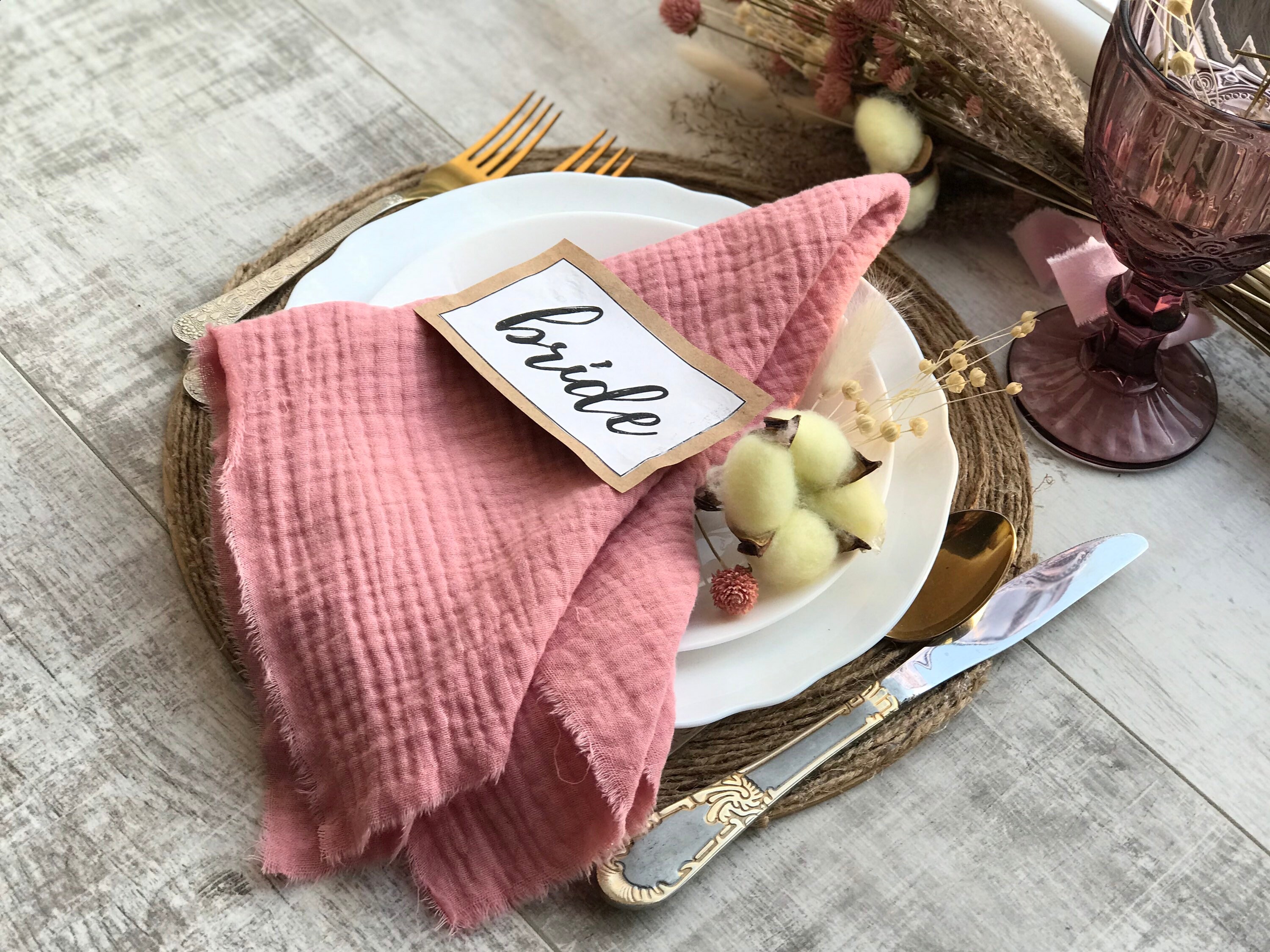 Gauze napkins.Cotton napkins. Wedding napkins.Rustic Wedding Etsy