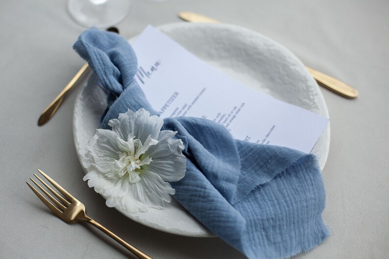 Dusty Blue Napkins.gauze Napkins.cotton Napkins. Wedding Etsy