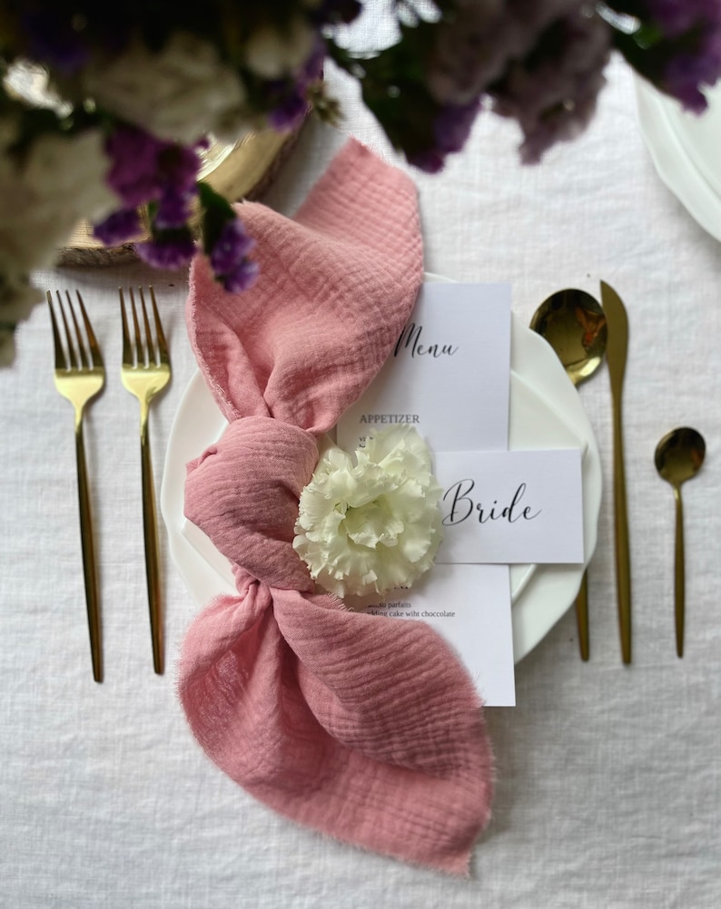 Dusty Rose Gauze Napkins.cotton Napkins.dusty Pink Napkins. Etsy