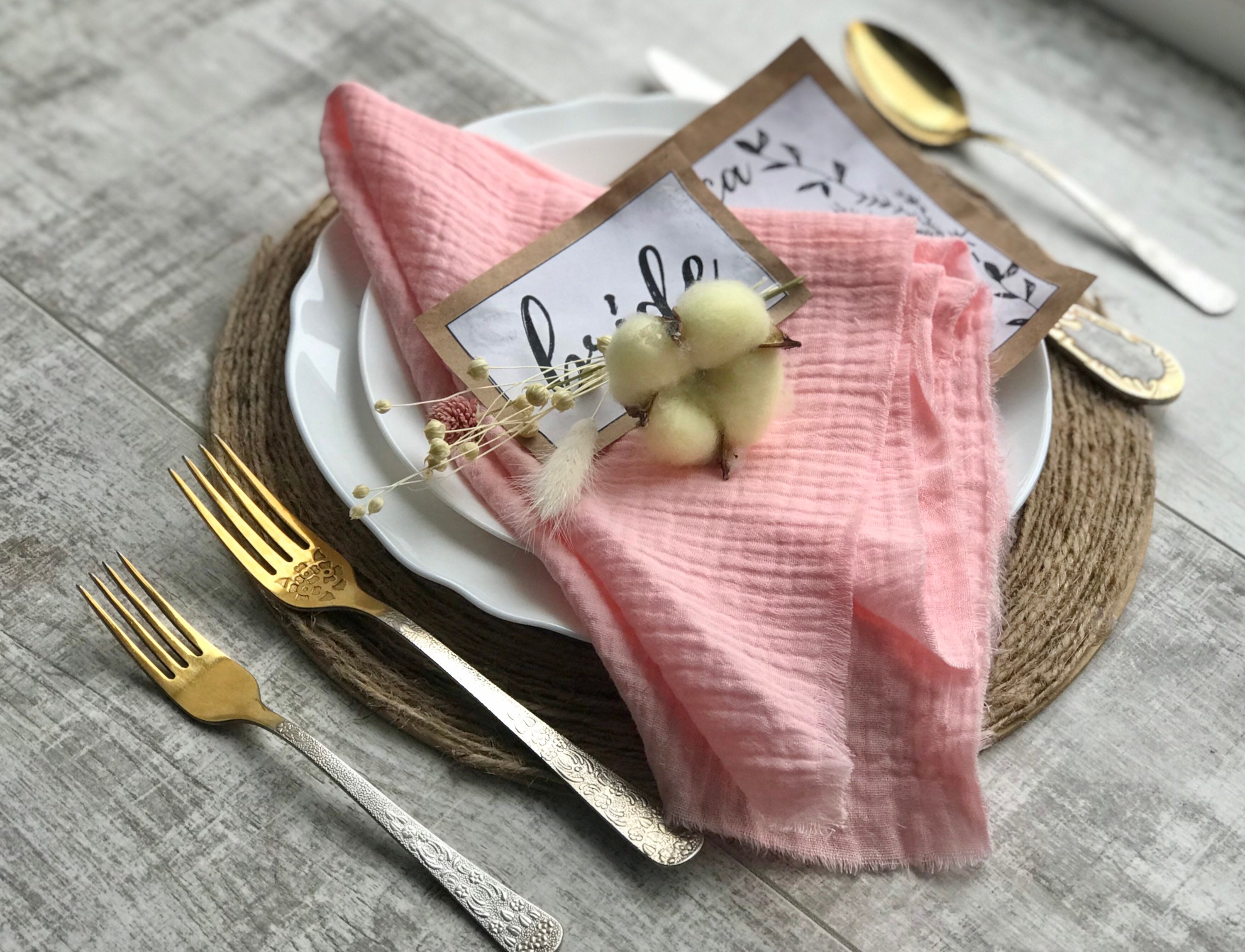 Light pink gauze napkins.Gauze napkins.Cotton napkins. Etsy