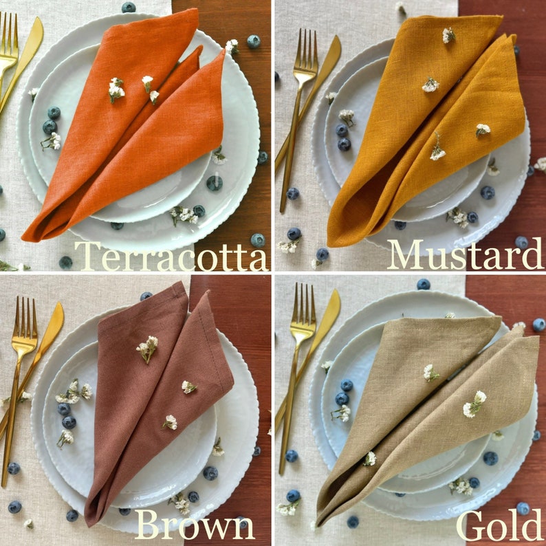Terracotta Linen Napkins Eco Friendly Napkins Linen Napkins Etsy