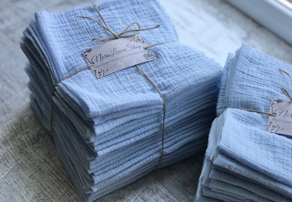 Sky Blue.26 Colors.gauze Napkins.cotton Napkins. Wedding Etsy