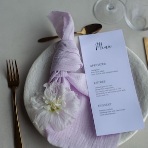 Servilletas de gasa de color lavanda claro / Lindas servilletas de algodón / Elección de 19 colores / Servilletas rústicas para bodas / Decoración rústica para mesas / Servilletas de tela para cenas