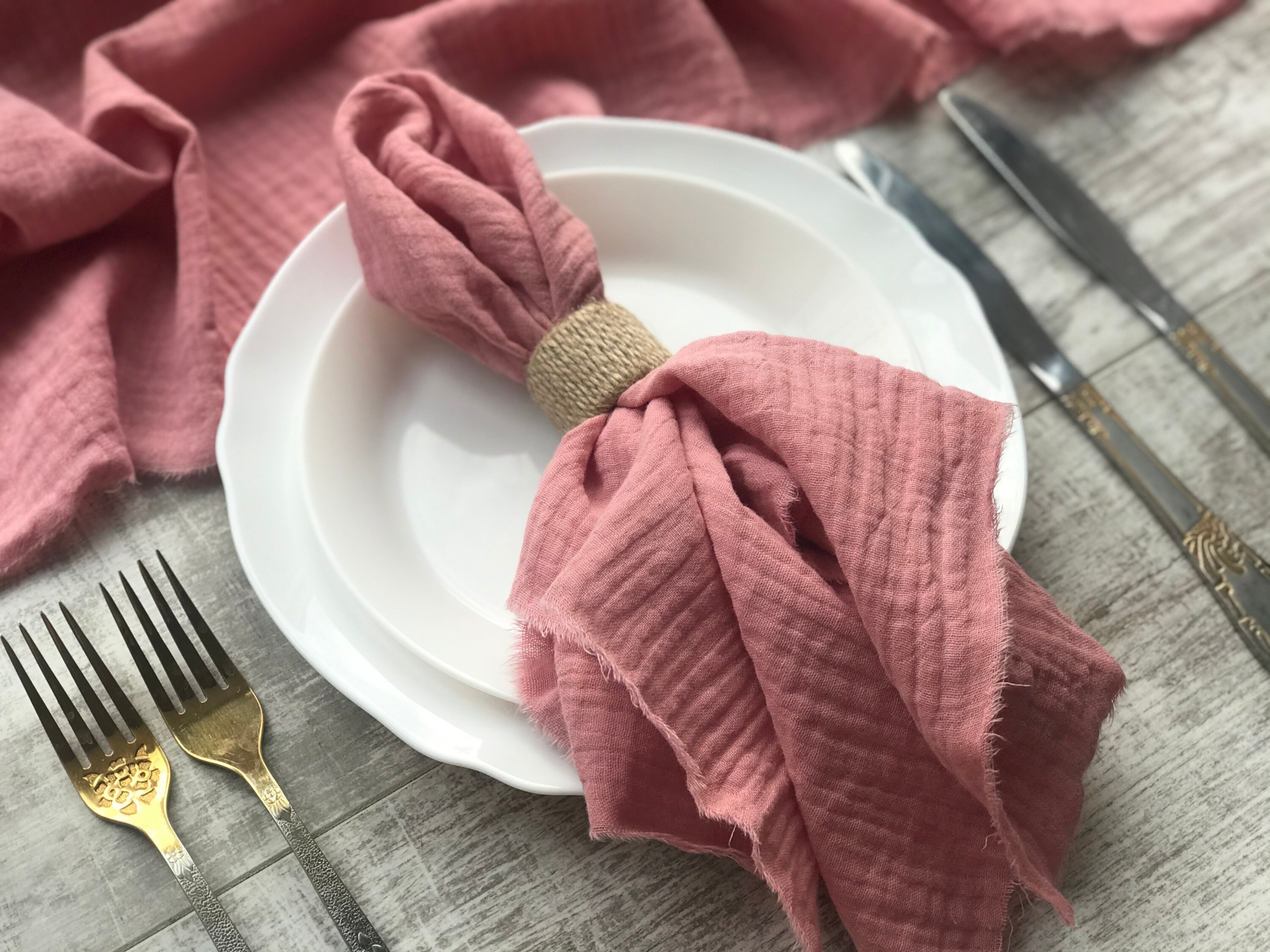 Dusty Rose Gauze Napkins.cotton Napkins.dusty Pink Napkins. Etsy