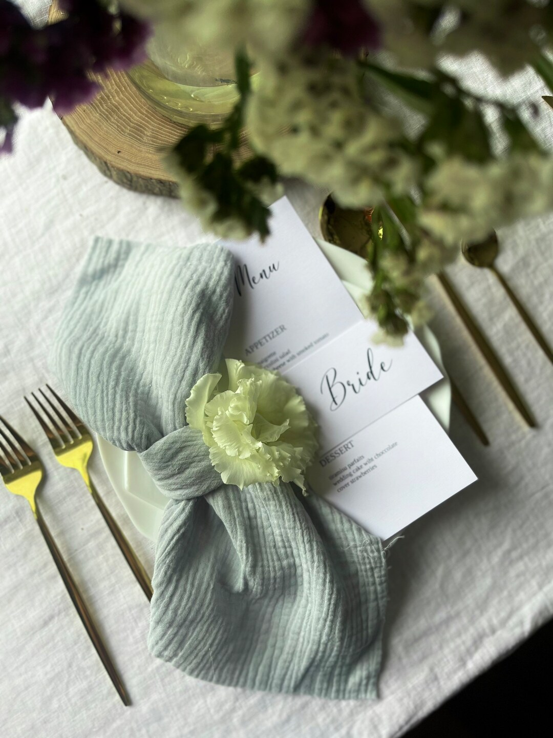 Sage Green Gauze Napkins.cotton Napkins.sage Napkins. Wedding Etsy