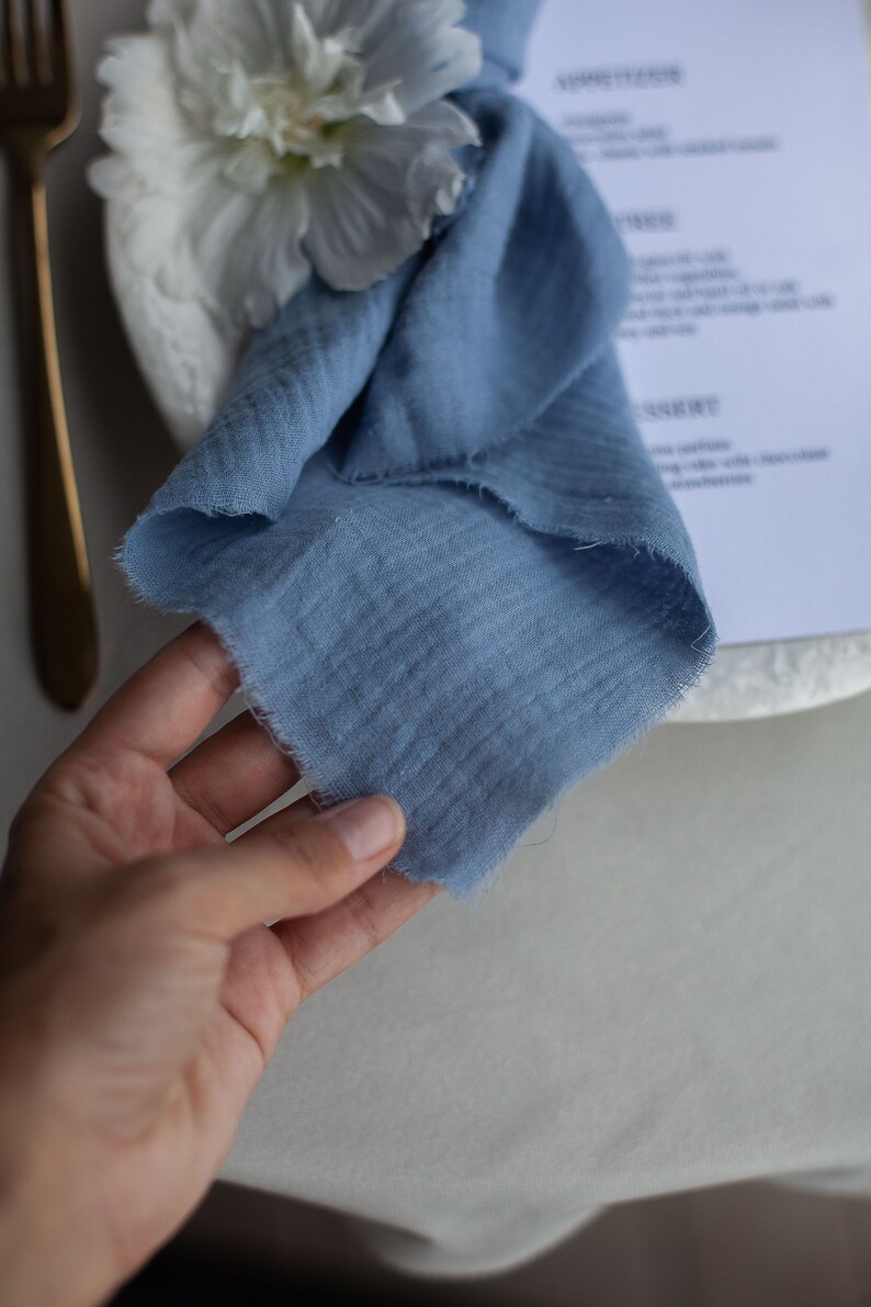 Dusty Blue Napkins.gauze Napkins.cotton Napkins. Wedding Etsy