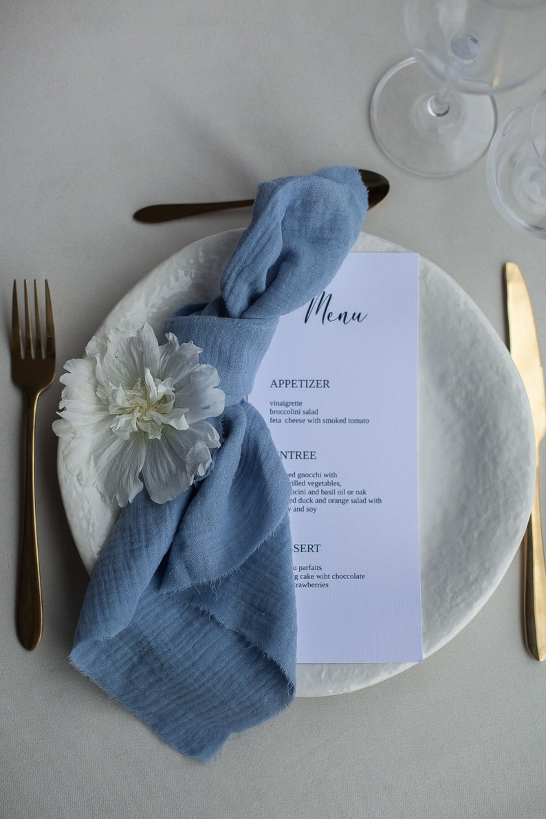 Dusty Blue Napkins.gauze Napkins.cotton Napkins. Wedding Etsy
